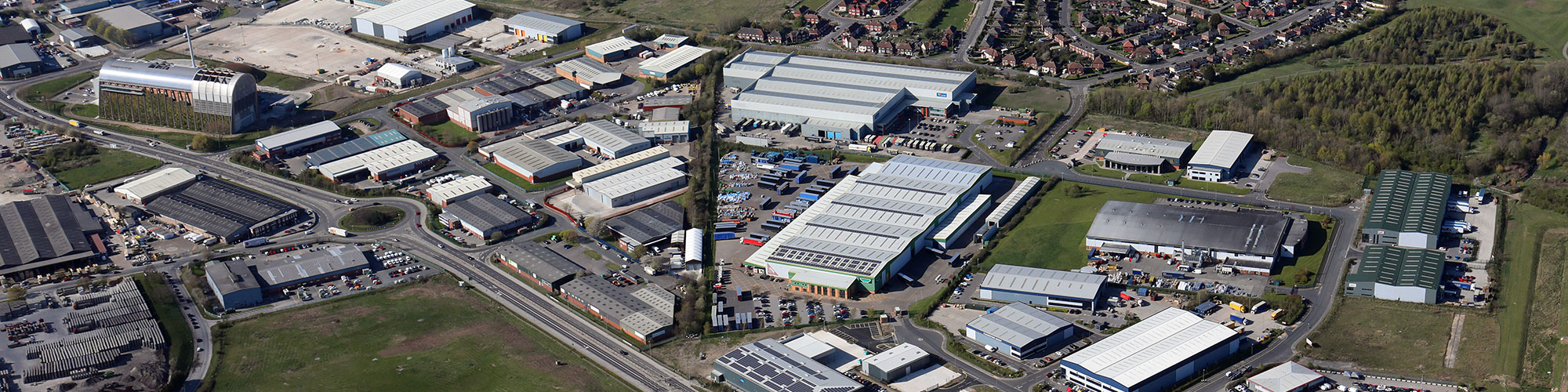 Aerial view of Wrexham industrial estate